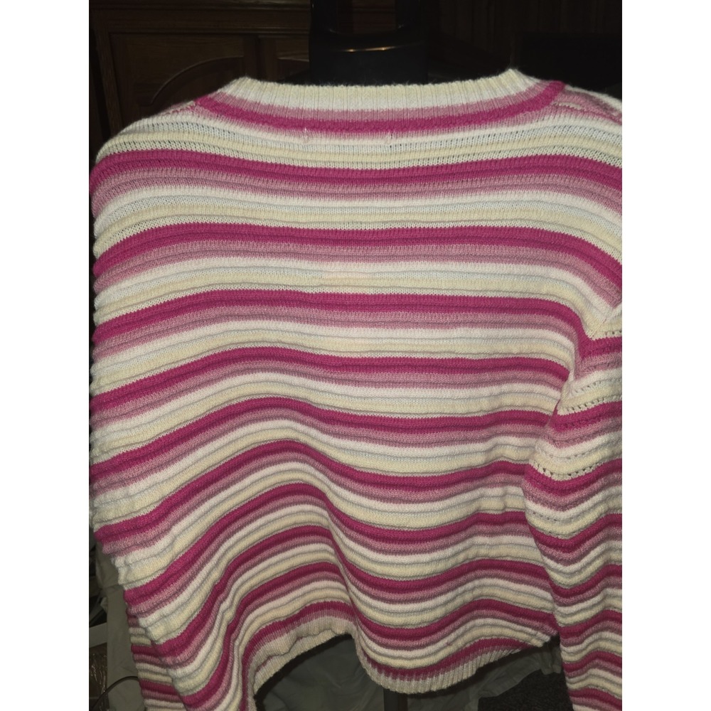 Strut & Bolt Chevron Pattern Button Up Sweater. 24" To 26" PTP Oversized Size - Picture 3 of 7